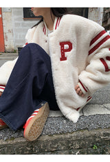 wool quilting base ball jumper jacket