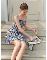 Marie Check Dress Black