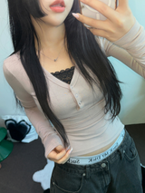 ルネサンスフォッドコルセットロングスリーブTシャツ🎀🩶🖤3カラー