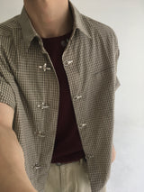 crop buckle shirt(2colors)