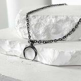 ss-Reverse ムーンチェーンネックレス_black silver