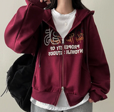 95 レタリングツーウェイフーディドジップアップ