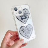 black heart lace jellhard phone case