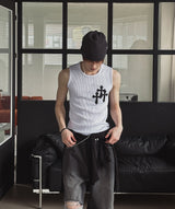 Cross Patch Ribbed Sleeveless