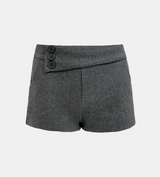 Vienna Side Button Wool Shorts
