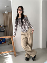 ARGYLE OFF SHOULDER LONG SLEEVE (2C)