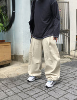 No.1385 P カーブドワイドコットンパンツ (4color)