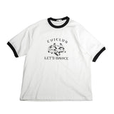 ディストレストバンブーコットンプリントTシャツ