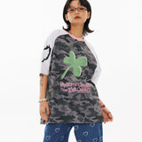 クローバーオーバーフィットラグランtシャツ