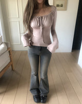 シーズ バックポケット スリムブーツカット デニムパンツ