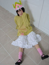RUFFLE POINT SKIRT - WHITE