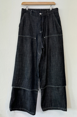 LAYERED BANDING DENIM PANTS🖤💙 - 2 COLORS