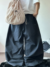 STAR RIVET⭐️🌌✨ STUD POINT BALLOON PARACHUTE OVER LONG LOOSE PANTS 🩵🩶 - 2 COLORS
