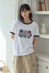 26SS★ スタンプクラブリンガー半袖Tシャツ