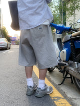 "ルクだけ" Label Bermuda Sweat Shorts