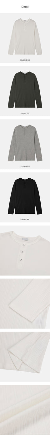 [F/W] ゴルジボタンヘンリーネックロングスリーブ (4color)