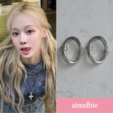 [Aespa Winter, Karina Piercing] Knotted Oval Ring Piercing - Silver Color
