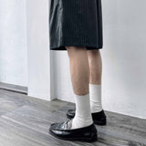 Charcoal Draped Stripe Shorts