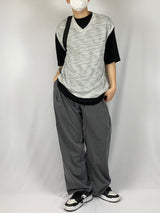 Boucle v neck layered vest