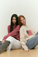 CHERRY USA GRAPHIC KNIT [BEIGE]