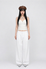 GATHERED KNOT STRAP TANK (IVORY)
