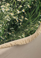 green bloom tassel blanket