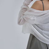 [Polia] V-Neck See-Through Long Sleeve Cardigan - 8color