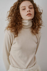 Basic turtle neck T-shirts (Beige)