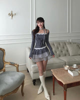 salt ribbon strap knee socks