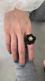 Rose beads ring(2color)