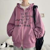 Bring Lettering Oversized Hoodie Zip-up (4 colors) H&L