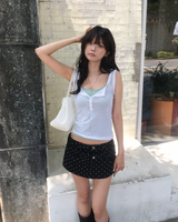 Dot double waist skirt pants