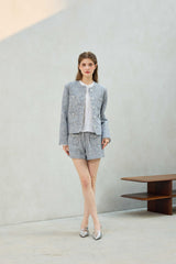 CHERISH TWEED JACKET / SKY BLUE