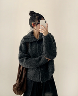 Hani cozy high neck button cardigan