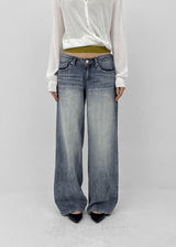 [MADE] Burnt Low-Waisted Wide Denim Pants