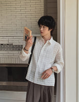 Crudy wrinkle check shirt