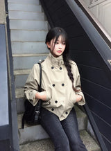 バリン トレンチ クロップ バックル ショート ジャケット