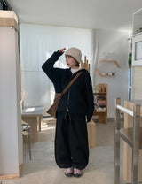 [unisex] ケルトウールオーバーニットフードジップアップ