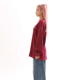 ワッフル コージー ロングスリーブ Tシャツ_ワイン