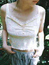 PASTEL FLOWER LACE SLEEVELESS (2COLOR)