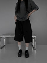 rivet flow bermuda pants (3color)