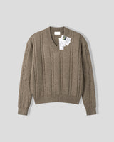 Melter Semi-Cropped Cable V-Neck Knit