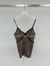 leopard lace bustier sleeveless
