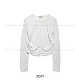 Leah Side Pintuck Ribbed Cardigan