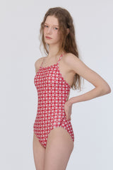 [Gingham Cottage_red] One Piece Swimsuit
