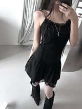 【60％限定】ブラックレースコルセットワンピース