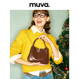 muva.エレガント コンパクト ハンドバッグ オータム ウィンター ミニトート 2WAYバッグ