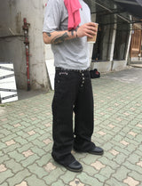 No.1746 FBFセミフレアブラックパンツ