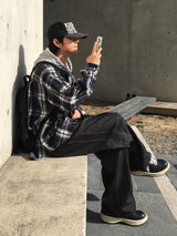 スターンピーチチェックフーディ3C
