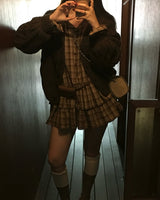 ブラッシュフレアチェックシャツドレス